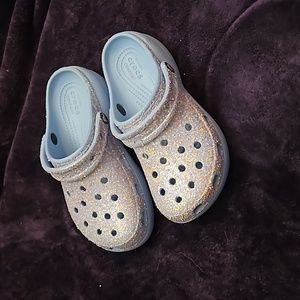 Platform crocs size 6 with sparkles